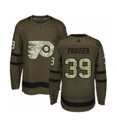 Men's Philadelphia Flyers #39 Nate Prosser Authentic Green Salute to Service Hockey Jersey