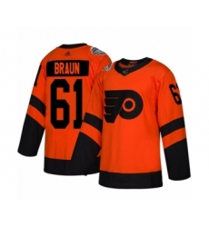 Women's Philadelphia Flyers #61 Justin Braun Authentic Orange 2019 Stadium Series Hockey Jersey