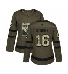Women's New York Rangers #16 Ryan Strome Authentic Royal Blue USA Flag Fashion Hockey Jersey