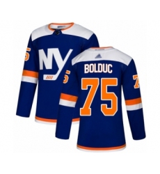 Men's New York Islanders #75 Samuel Bolduc Authentic Royal Blue USA Flag Fashion Hockey Jersey