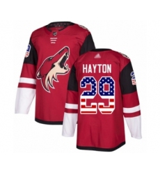 Youth Arizona Coyotes #29 Barrett Hayton Authentic Red USA Flag Fashion Hockey Jersey