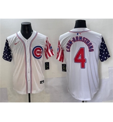 Men's Chicago Cubs #4 Pete Crow-Armstrong White 2025 Independence Day Vapor Premier Limited Stitched Baseball Jersey