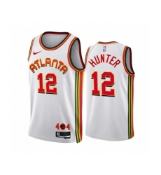 Men's Atlanta Hawks #12 De'Andre Hunter 2022-23 White Association Edition Stitched Jersey