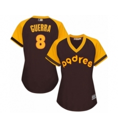 Women's San Diego Padres #8 Javy Guerra Authentic Brown Alternate Cooperstown Cool Base Baseball Player Jersey