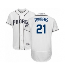 Men's San Diego Padres #21 Luis Torrens White Home Flex Base Authentic Collection Baseball Player Jersey