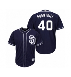 Youth San Diego Padres #40 Cal Quantrill Authentic Navy Blue Alternate 1 Cool Base Baseball Player Jersey
