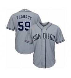 Women's San Diego Padres #59 Chris Paddack Authentic Grey Road Cool Base Baseball Player Jersey