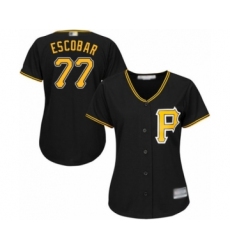 Women's Pittsburgh Pirates #77 Luis Escobar Authentic Black Alternate Cool Base Baseball Player Jersey