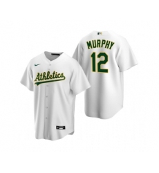 Men's Oakland Athletics #12 Sean Murphy White Cool Base Stitched Jersey