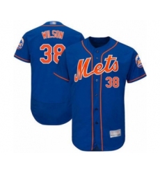 Men's New York Mets #38 Justin Wilson Royal Gray Alternate Flex Base Authentic Collection Baseball Player Jersey