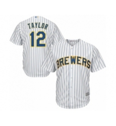 Youth Milwaukee Brewers #12 Tyrone Taylor Authentic White Alternate Cool Base Baseball Player Jersey