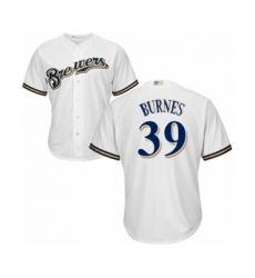 Youth Milwaukee Brewers #39 Corbin Burnes Authentic White Home Cool Base Baseball Player Jersey