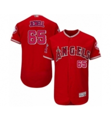 Men's Los Angeles Angels of Anaheim #65 Jake Jewell Red Alternate Flex Base Authentic Collection Baseball Player Jersey