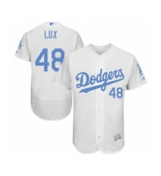 Men's Los Angeles Dodgers #48 Gavin Lux Authentic White 2016 Father's Day Fashion Flex Base Baseball Player Jersey