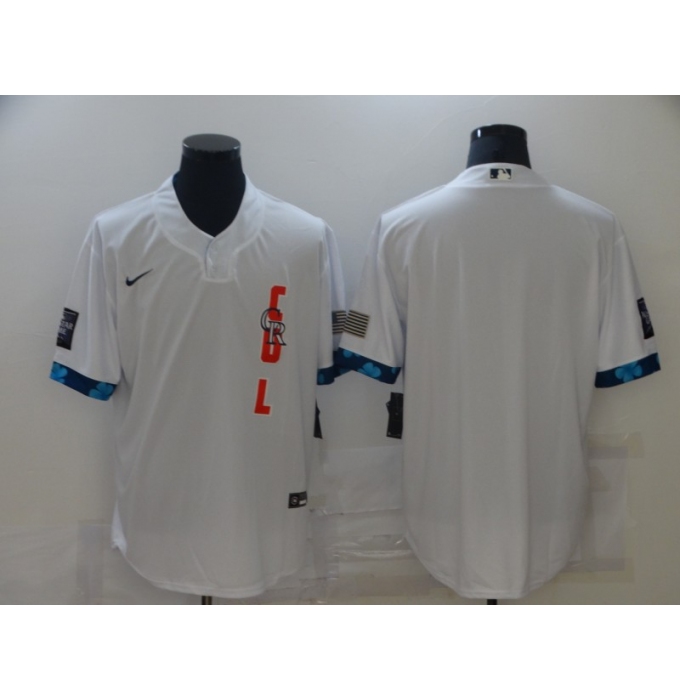 Men's Colorado Rockies Blank Nike White 2021 All-Star Game Replica Jersey