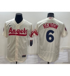 Men's Los Angeles Angels #6 Anthony Rendon Cream 2022 City Connect Flex Base Stitched Jersey