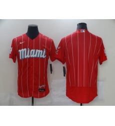Men's Nike Miami Marlins Blank Red 2021 City Connect Replica Jersey
