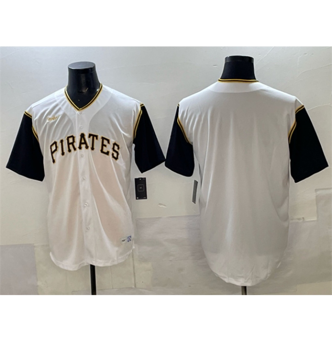 Men's Pittsburgh Pirates Blank White Cool Base Stitched Jersey