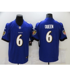 Men's Baltimore Ravens #6 Patrick Queen Nike Purple Limited Player Jersey