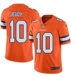 Youth Denver Broncos #10 Jerry Jeudy Orange Stitched Limited Rush Jersey
