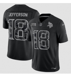 Men's Minnesota Vikings #18 Justin Jefferson Black 2026 F.U.S.E. Salute to Service Limited Football Stitched Jersey