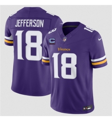 Men's Minnesota Vikings #18 Justin Jefferson Purple 2026 F.U.S.E. With 4-star C Vapor Untouchable Limited Football Stitched Jersey