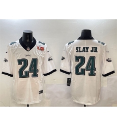 Men's Philadelphia Eagles #24 Darius Slay Jr. White 2025 Super Bowl LIX Vapor Untouchable Limited Stitched Football Jersey