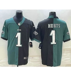 Men's Philadelphia Eagles #1 Jalen Hurts Green Black Two Tone Vapor Untouchable Stitched Limited Jersey