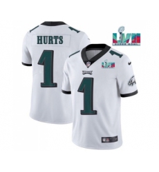 Men's Philadelphia Eagles #1 Jalen Hurts White Super Bowl LVII Patch Vapor Untouchable Limited Stitched Jersey