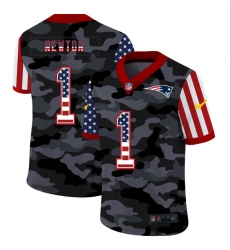 Men's New England Patriots #1 Cam Newton Camo Flag Nike Limited Jersey