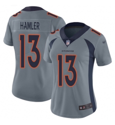 Women's Denver Broncos #13 KJ Hamler Gray Stitched Limited Inverted Legend Jersey