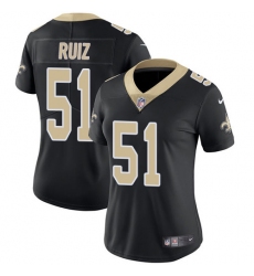 Women's New Orleans Saints #51 Cesar Ruiz Black Team Color Stitched NFL Vapor Untouchable Limited Jersey