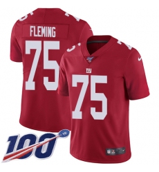 Nike New York Giants #75 Cameron Fleming Red Alternate Men's Stitched NFL 100th Season Vapor Untouchable Limited Jersey