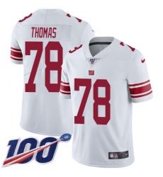Youth New York Giants #78 Andrew Thomas White Stitched NFL 100th Season Vapor Untouchable Limited Jersey