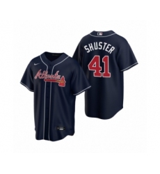 Youth Atlanta Braves #41 Jared Shuster Navy 2020 MLB Draft Replica Alternate Jersey