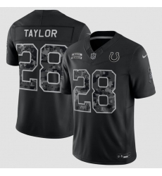 Men's Indianapolis Colts #28 Jonathan Taylor Black 2026 F.U.S.E. Salute to Service Limited Football Stitched Jersey