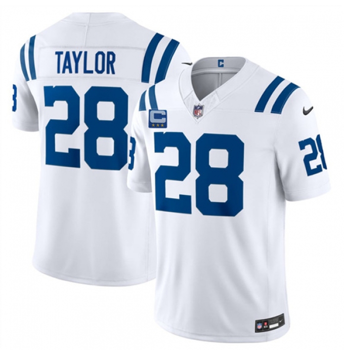 Men's Indianapolis Colts #28 Jonathan Taylor White 2026 F.U.S.E. With 4-Star C Limited Football Stitched Jersey