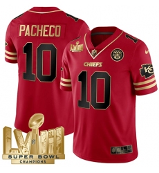 Men's Kansas City Chiefs #10 Isaih Pacheco Red 2024 F.U.S.E. Super Bowl LVIII Vapor Untouchable Limited Football Stitched Jersey