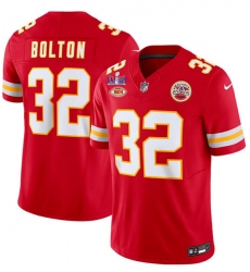 Men's Kansas City Chiefs #32 Nick Bolton Red 2024 F.U.S.E. Super Bowl LVIII With NKH Vapor Untouchable Limited Football Stitched Jersey