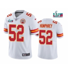 Men’s Kansas City Chiefs #52 Creed Humphrey White Super Bowl LVII Patch Vapor Untouchable Limited Stitched Jersey
