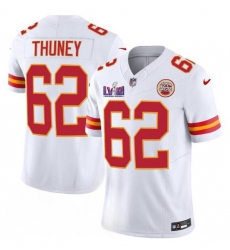 Men’s Kansas City Chiefs #62 Joe Thuney White 2024 F.U.S.E. Super Bowl LVIII Vapor Untouchable Limited Football Stitched Jersey