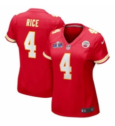 Women's Kansas City Chiefs #4 Rashee Rice Red 2023 F U S E Vapor Untouchable Limited Stitched 2024 Super Bowl LVIII Jersey