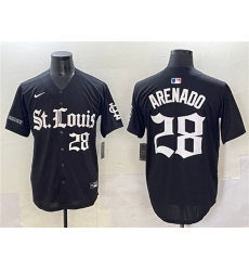 Men's St. Louis Cardinals #28 Nolan Arenado Black 'Gothic Legacy Edition' Vapor Premier Limited Stitched Baseball Jersey
