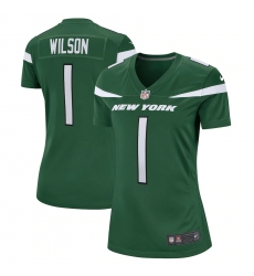 Women's New York Jets #1 Zach Wilson Nike Green 2021 NFL Draft First Round Pick Game Jersey