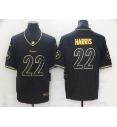Men's Pittsburgh Steelers #22 Najee Harris Nike Black Gold Draft First Round Pick Limited Jersey