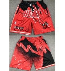 Men's Miami Heat Red Black Shorts (Run Small)