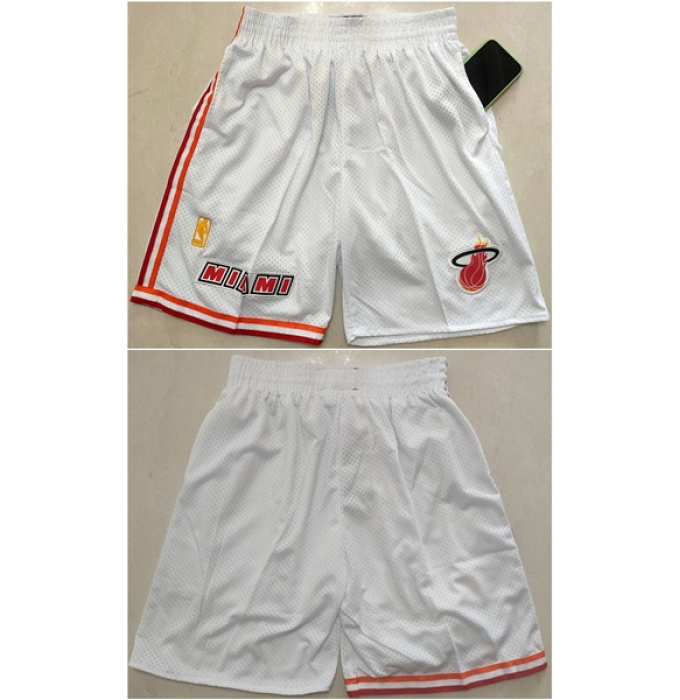 Mens Miami Heat White Shorts