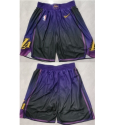 Los Angeles Lakers Purple Black Shorts (Run Small)