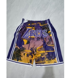 Men's Los Angeles Lakers Purple Rabbit Year Pocket Shorts