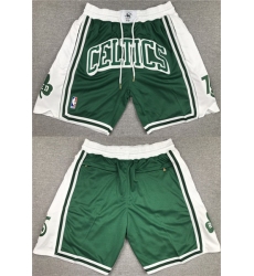 Men's Boston Celtics White Green Shorts
